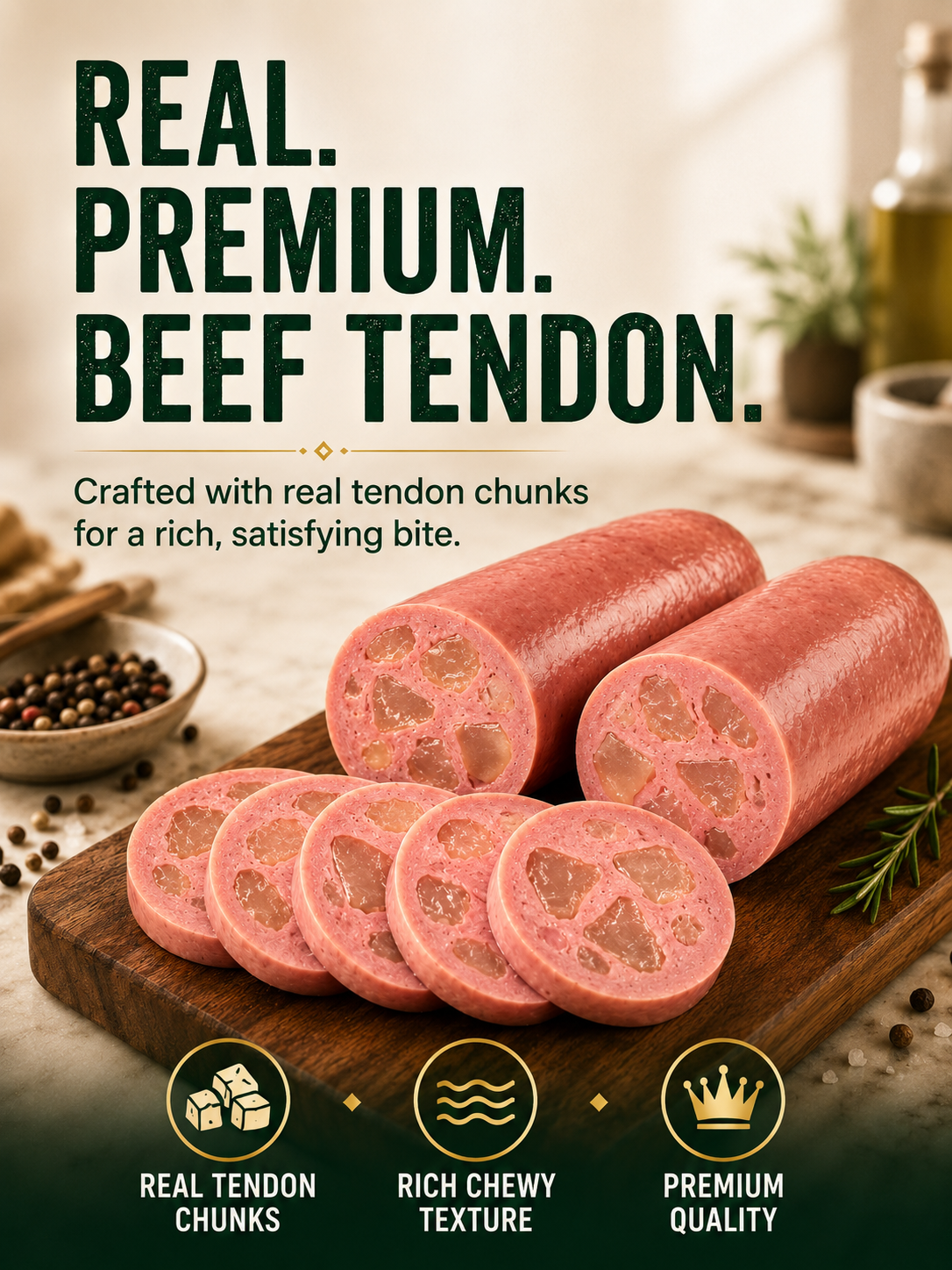 🥩 Savory Beef Tendon Sausages – 🏆💎 High-Protein, Satisfying & Guilt-Free Snack