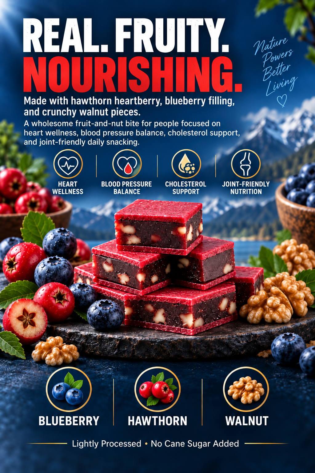 💙 Heartberry Blueberry Walnut Bites – Supports Heart & Brain Health, Antioxidant Defense, Daily Energy & Healthy Aging