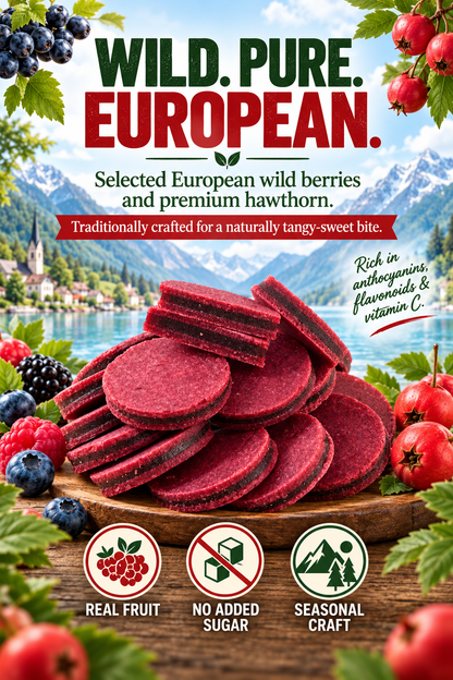 ❤️ European Reserve Wild Berry & Hawthorn Fruit Bites – Delicious Daily Support for Heart Health, Digestion & Energy