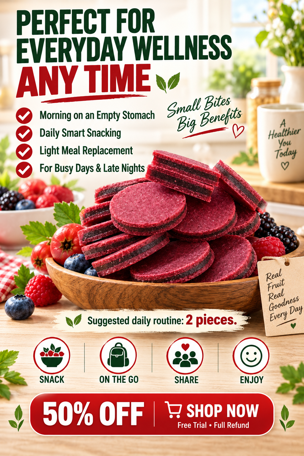 ❤️ European Reserve Wild Berry & Hawthorn Fruit Bites – Delicious Daily Support for Heart Health, Digestion & Energy