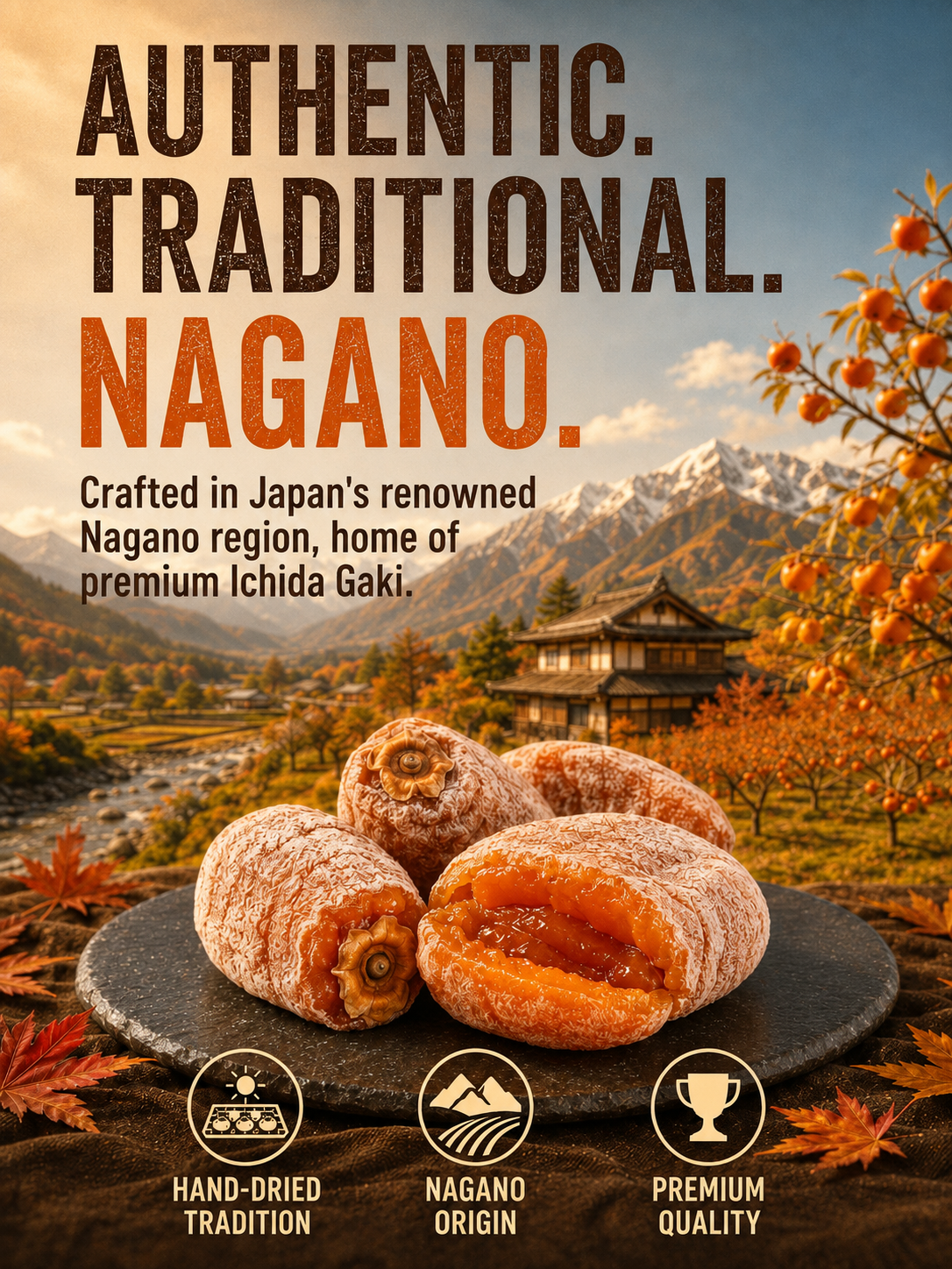 ✨ Premium Japanese Ichida Gaki from Nagano – 🌾 Fiber-Rich • 🛡️ Antioxidant-Packed • ⚡ Naturally