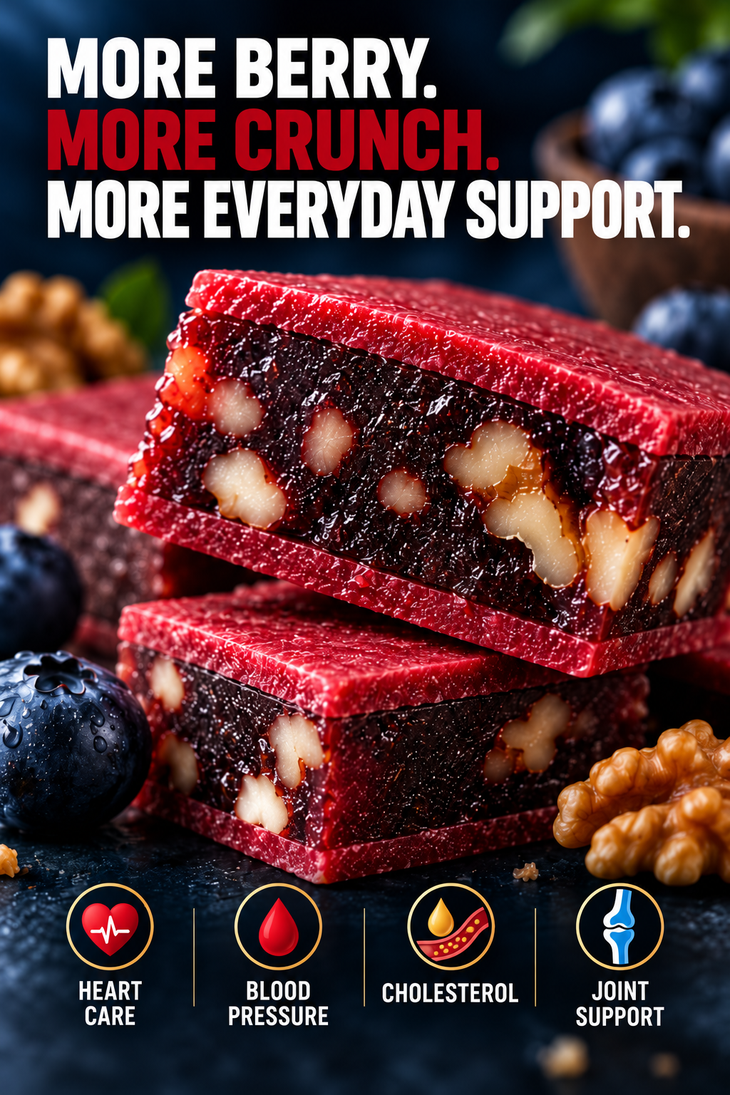 💙 Heartberry Blueberry Walnut Bites – Supports Heart & Brain Health, Antioxidant Defense, Daily Energy & Healthy Aging