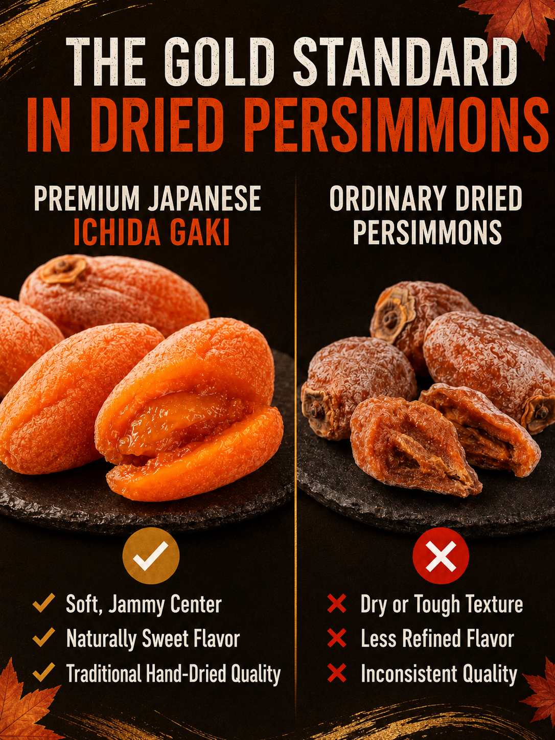 ✨ Premium Japanese Ichida Gaki from Nagano – 🌾 Fiber-Rich • 🛡️ Antioxidant-Packed • ⚡ Naturally