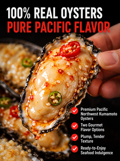 🦪 **Pacific Northwest Kumamoto Oysters - 🏆💎 Ready to Eat High-Protein Premium Seafood Snack**