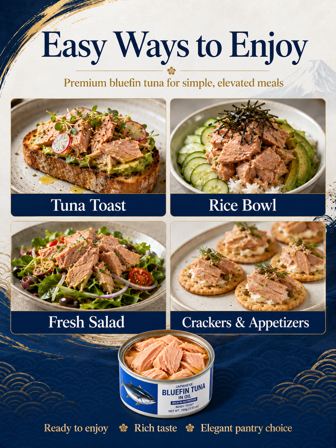 🇯🇵 Aomori Ōma Bluefin Tuna Reserve – Premium Japanese Luxury Seafood ❤ Heart & Brain Health • 💪 Muscle Strength • ⚡ Daily Energy • 🛡 Immune Support