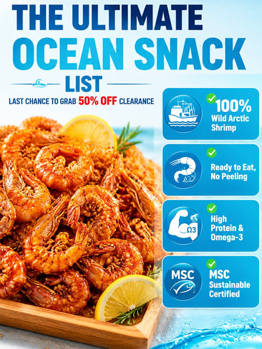 🦐 100% Wild-Caught Deep Sea Crispy Spicy Arctic Shrimp - 🏆💎 Whole-Eat High-Protein Guilt-Free Seafood Snack