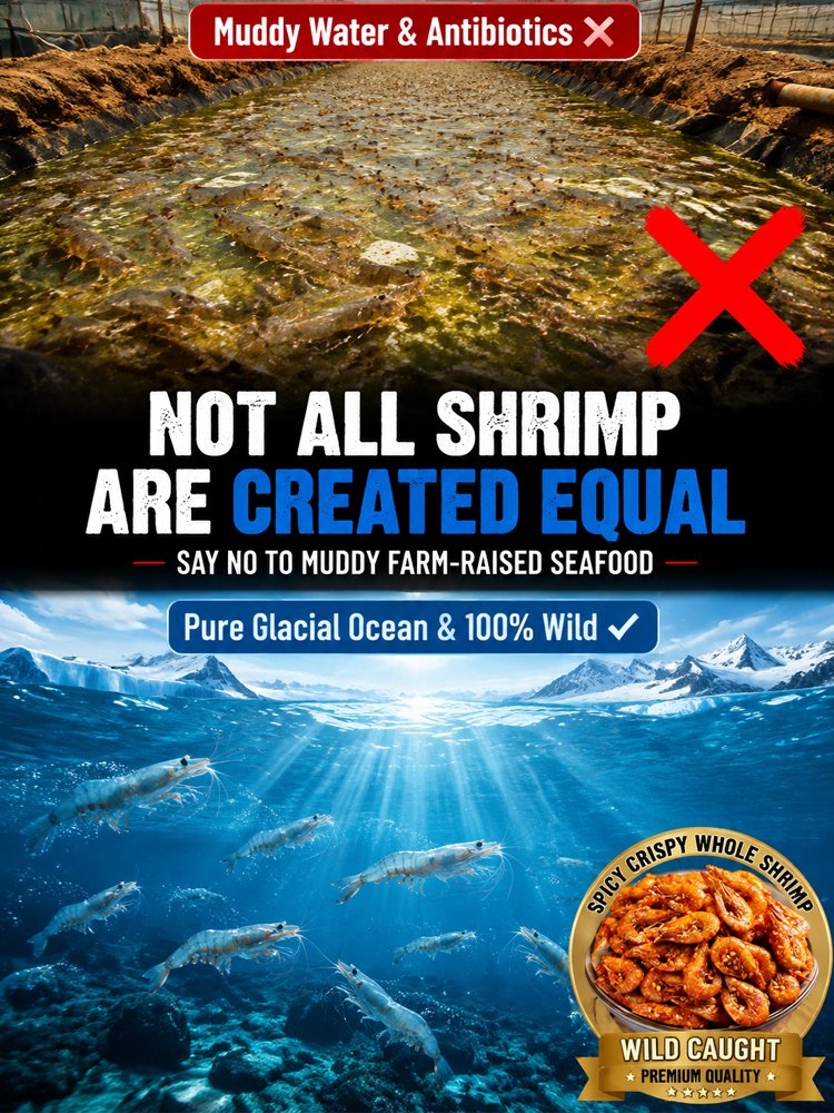 🦐 100% Wild-Caught Deep Sea Crispy Spicy Arctic Shrimp - 🏆💎 Whole-Eat High-Protein Guilt-Free Seafood Snack