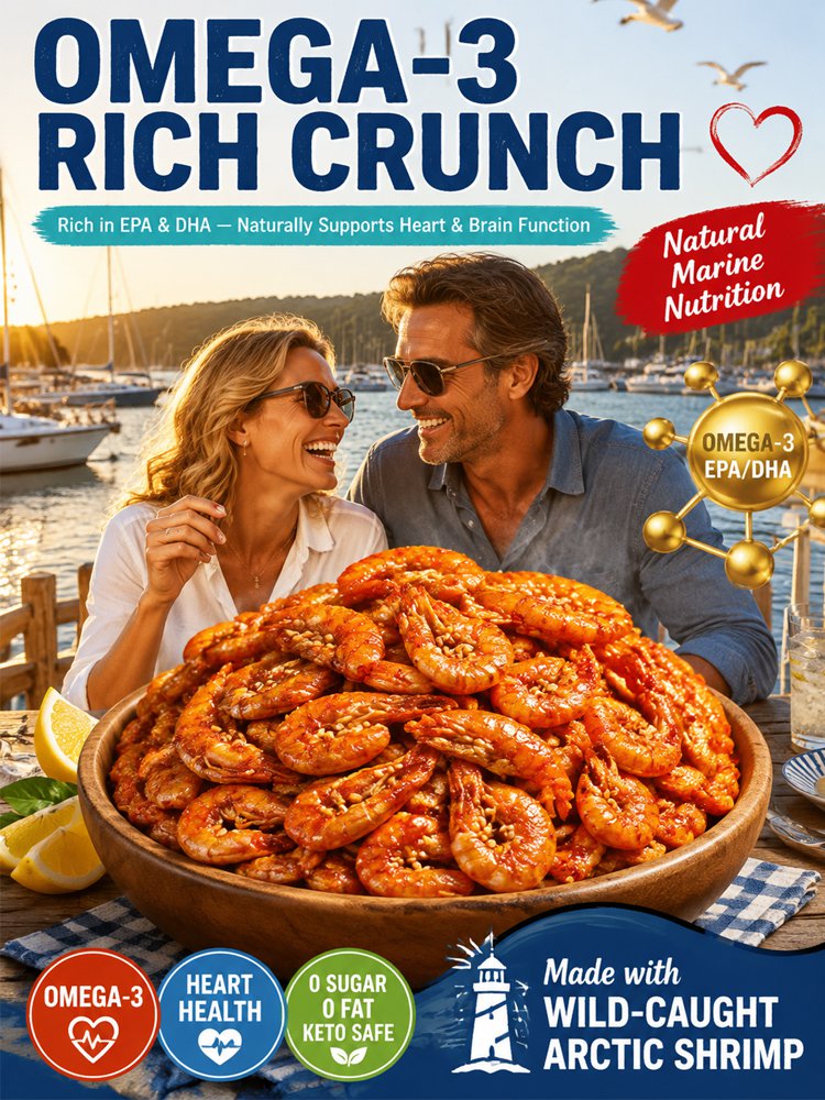 🦐 100% Wild-Caught Deep Sea Crispy Spicy Arctic Shrimp - 🏆💎 Whole-Eat High-Protein Guilt-Free Seafood Snack
