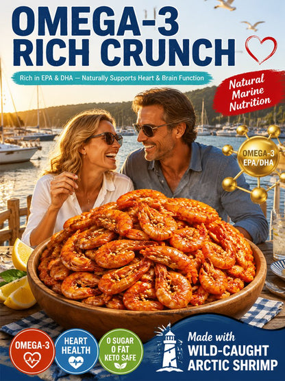 🦐 100% Wild-Caught Deep Sea Crispy Spicy Arctic Shrimp - 🏆💎 Whole-Eat High-Protein Guilt-Free Seafood Snack