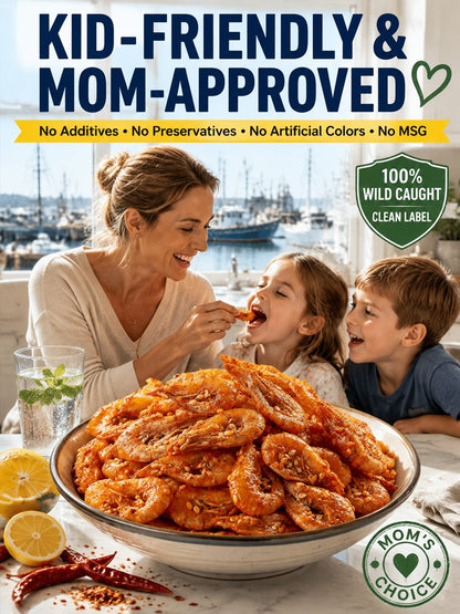 🦐 100% Wild-Caught Deep Sea Crispy Spicy Arctic Shrimp - 🏆💎 Whole-Eat High-Protein Guilt-Free Seafood Snack