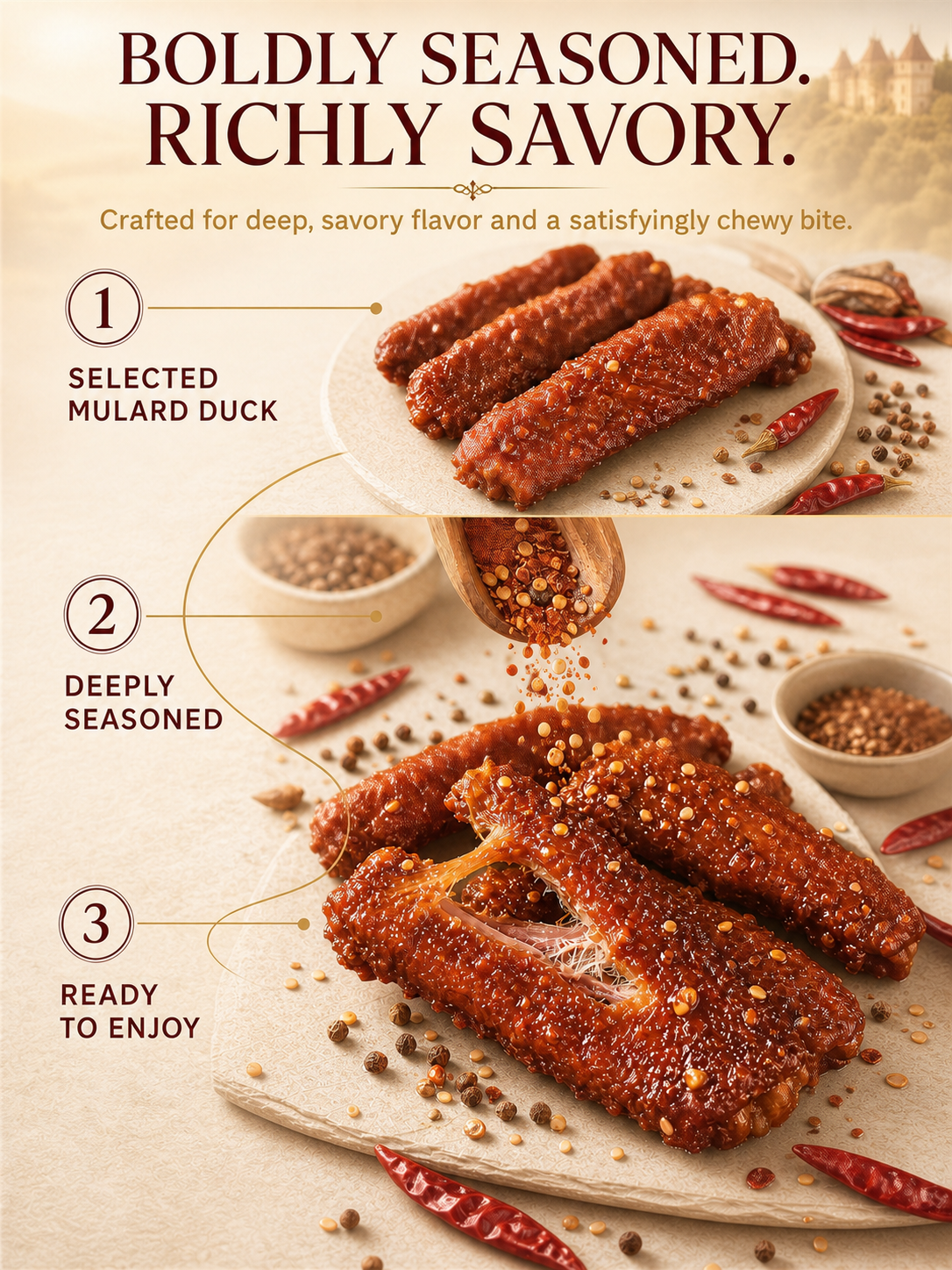 🇫🇷Premium French Périgord Mulard Duck Mid-Wings – Spicy • Savory • Tender & Chewy