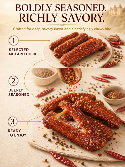 🇫🇷Premium French Périgord Mulard Duck Mid-Wings – Spicy • Savory • Tender & Chewy