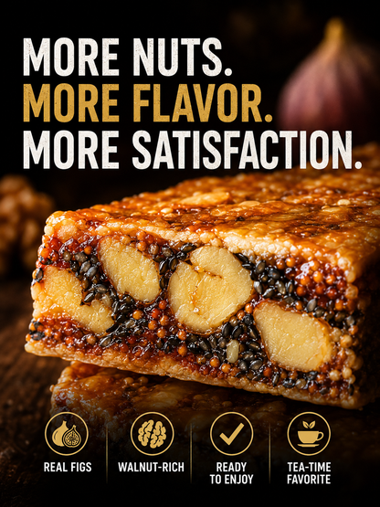 🌿 Premium Fig Walnut Squares – Fiber-Rich Energy Bites ❤️ for Heart Health, Healthy Digestion & Daily Vitality ⚡